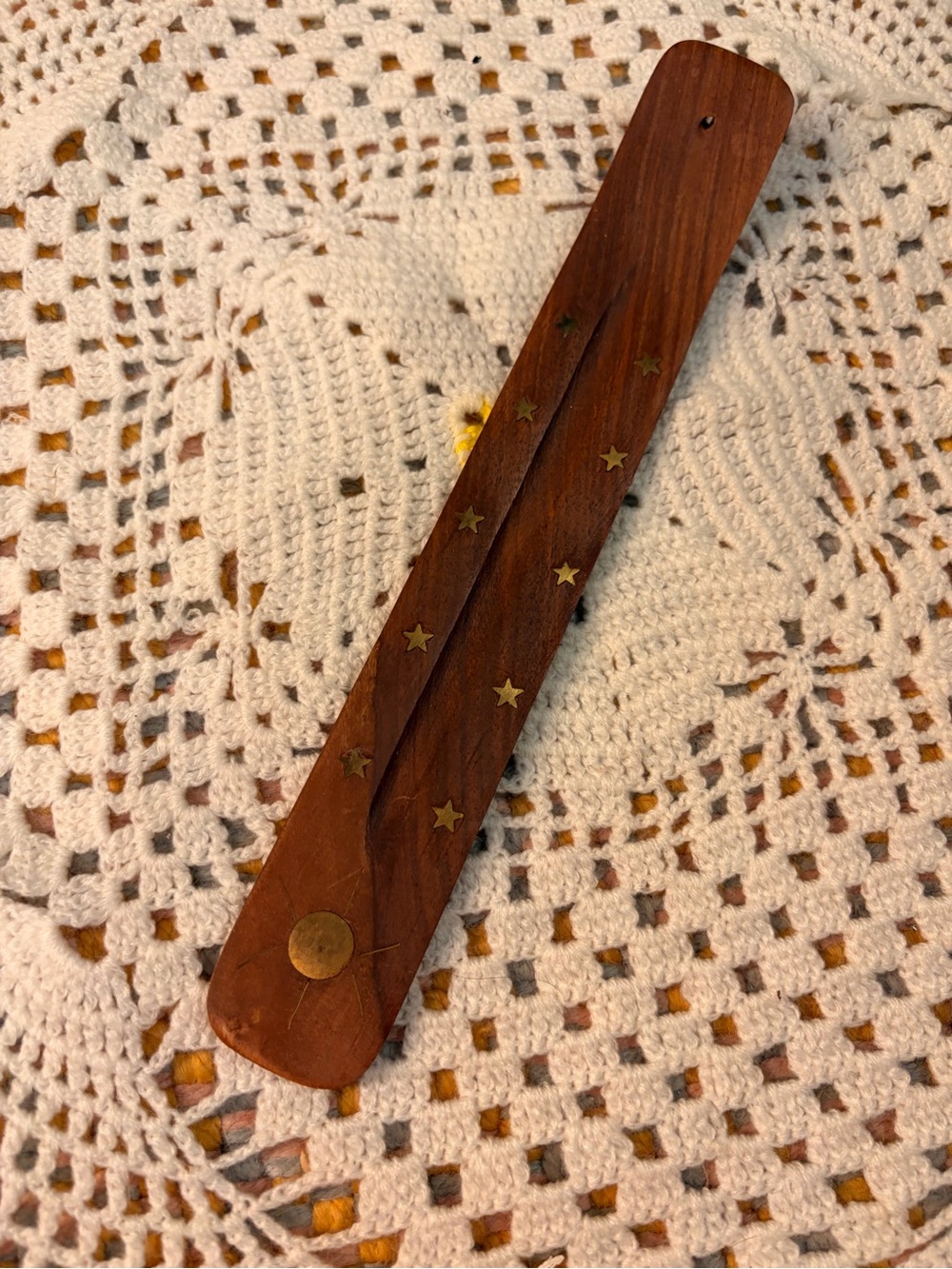🌞⭐✨ Vintage Wooden Celestial Incense Burner ✨⭐🌞